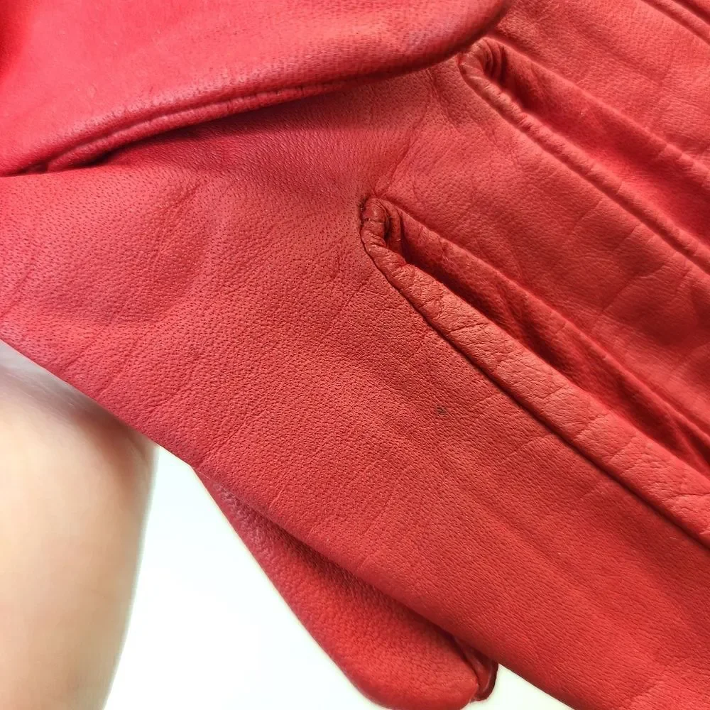 Vintage Red Womens Gloves Medium